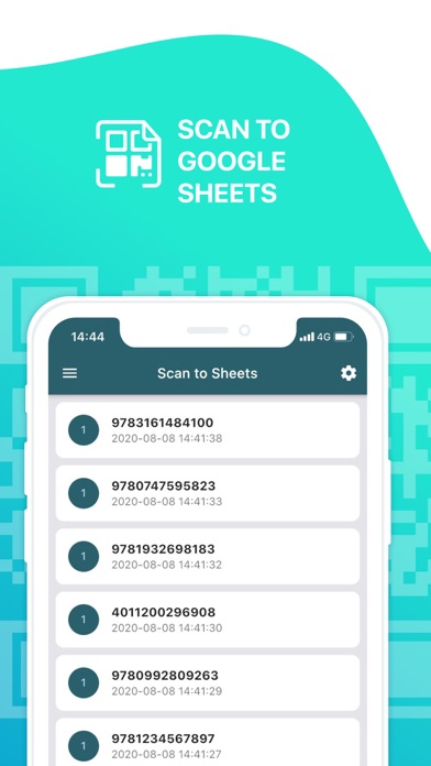 Scan to Sheets app screen